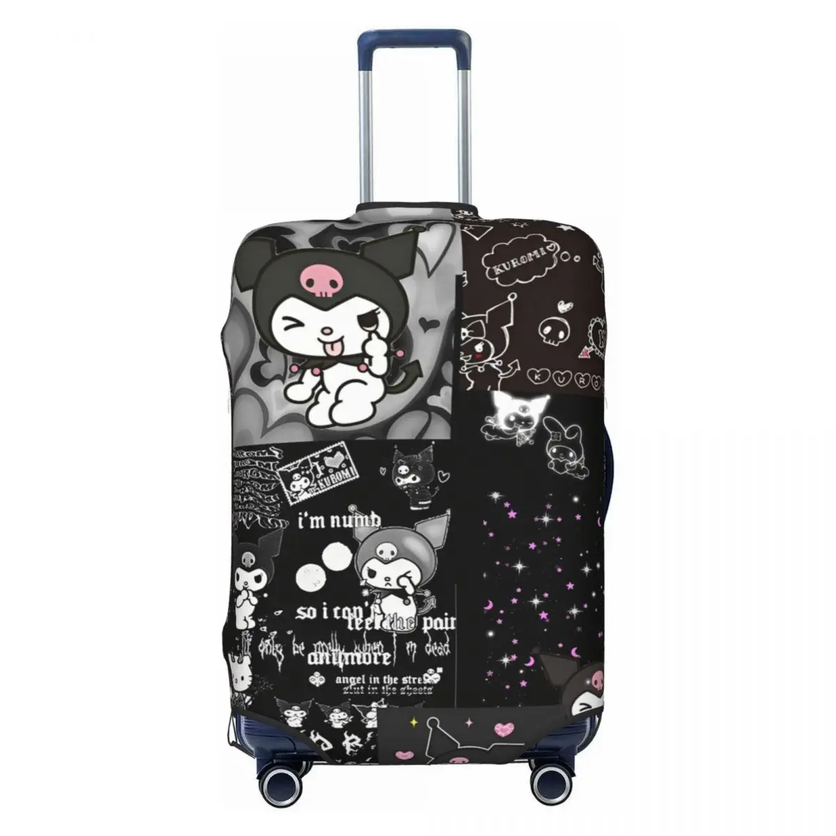 

Kawaii Cartoon Kuromi Suitcase Cover Travel Protector Holiday Elastic Luggage Accesories