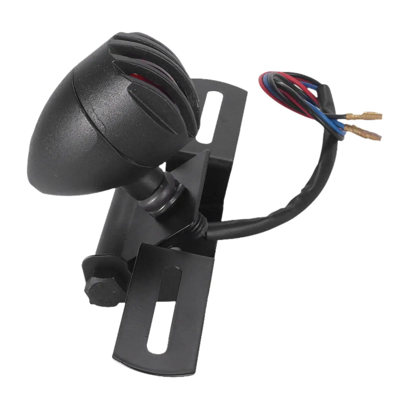

Durable Motorcycle Tail Light Round Metal Construction Brake Lamp with Plate Light for Modification or Replacement