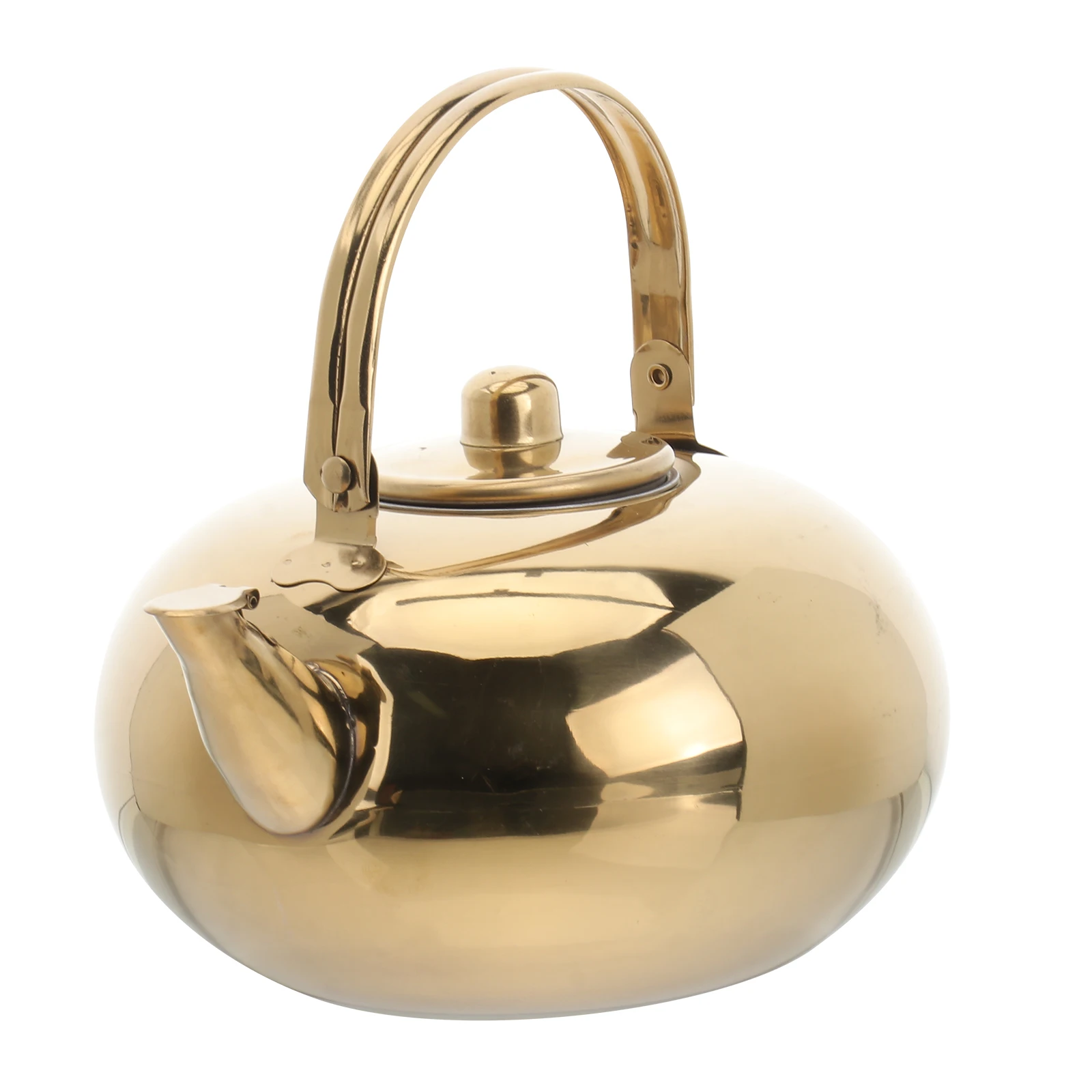 

Stainless Steel 20cm Golden Teapot Thickened Tea Kettle Strainer Portable Lightweight Heat Cold Resistance Home Use Practical