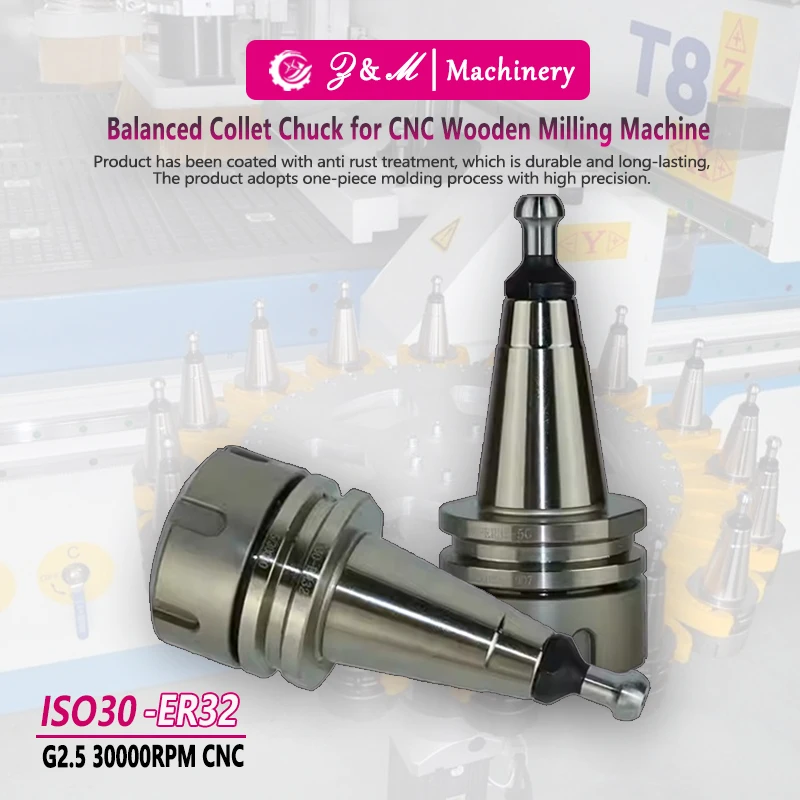 ISO30 ER32 45/50/60 Balance Collet Chuck for CNC Wood Milling Machine G2.5 30000RPM Tool Holder With Pull Stud Lathe Accessories