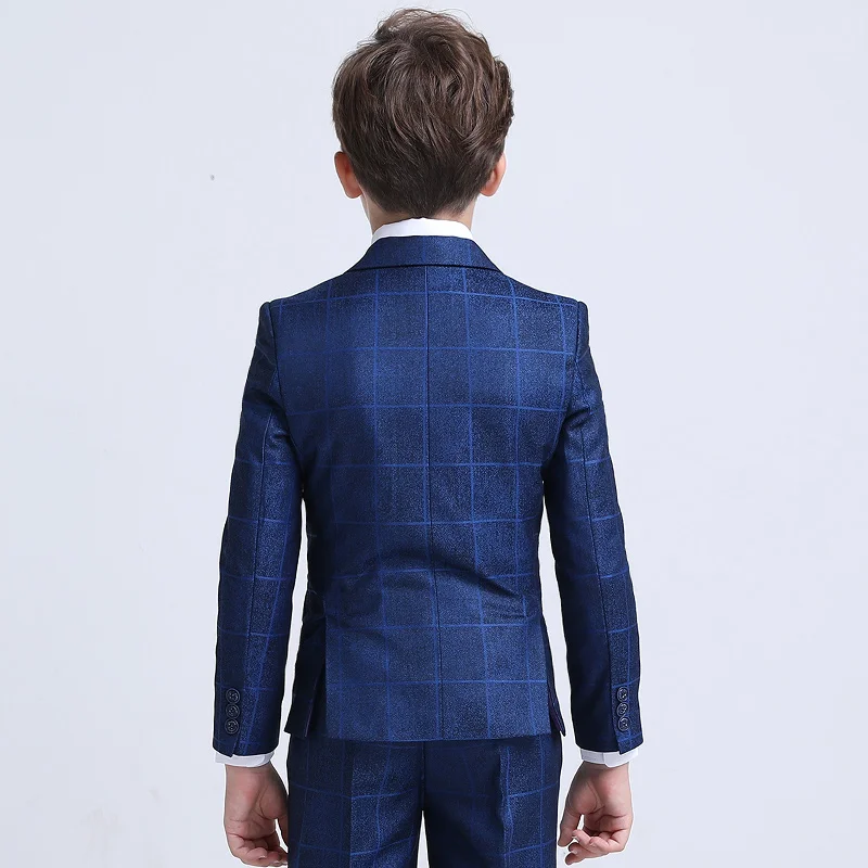 three pieces jacket+pants+bow tie Boy suit set British spring middle school children Birthday dress suit teenage size 110-170