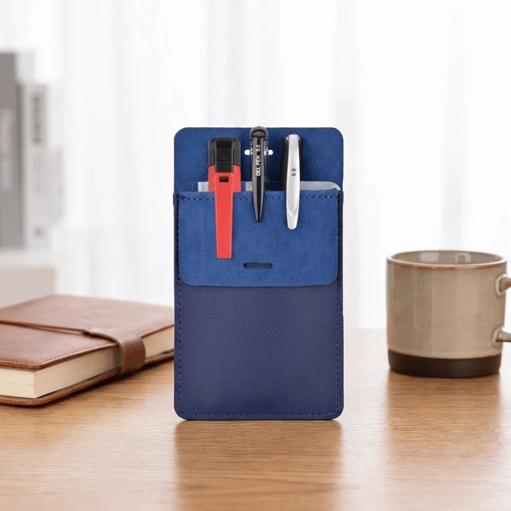 Portable Durable Leather Pen Sleeve Leak-proof Insert Pocket Pen Organizer Multi-functional PU Pen Pouch Business