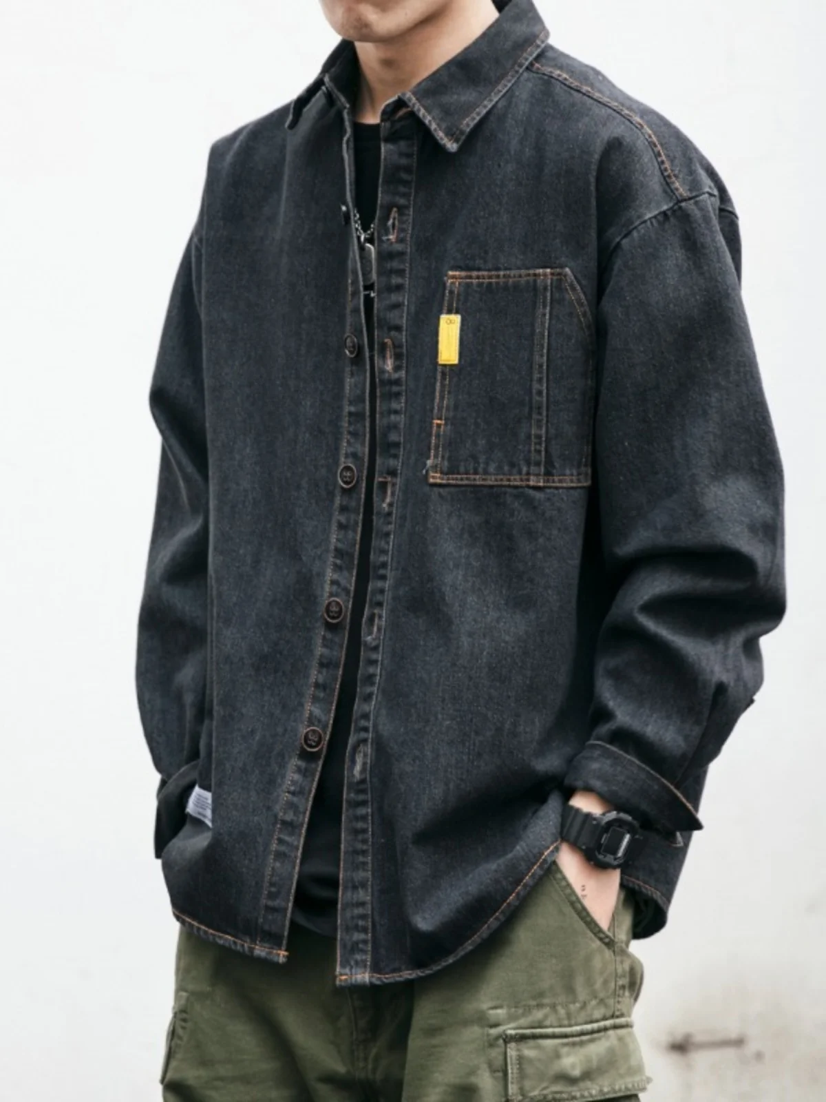 

Мужская джинсовая куртка в стиле ретро, свободного кроя, повседневная, для работы, весна-осень, модная, легкая, от известного бренда