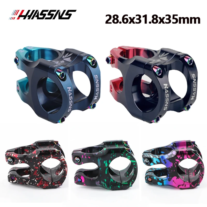 

HASSNS Bicycle Stem Mountain Bike Axle Short Power 35mm Stem Handlebar Table Adjustable Stem Riser 31.8mm front fork 28.6 riser