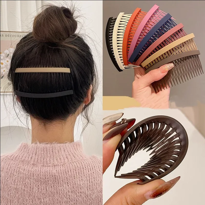 Women Fashion Hair Comb Large Simple Hairpin Bangs Fixed Arrangement Broken Hair Headband Back Head Comb Hair Accessories