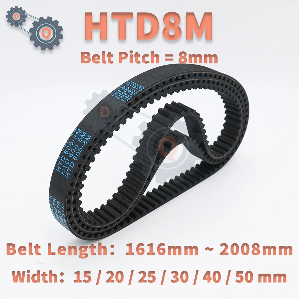 HTD 8M Timing Belt Length 1616mm to 2008mm HTD8M Rubber Belt Width 15mm 20mm 25mm 8M Belt 30mm 40mm 50mm HTD 8M Closed Loop Belt