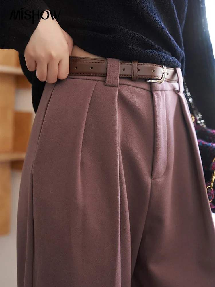 MISHOW Casual Suit Pants for Women Autumn Winter Korean High Waist Female Full Length Wide Leg Pants Office Lady MXC53K0525