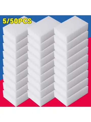 5 or 50pcs Magic Melamine Sponge Eraser Cleaner Strong Absorbent Kitchen Bathroom Cleaning Tools Household Supplies Sponges