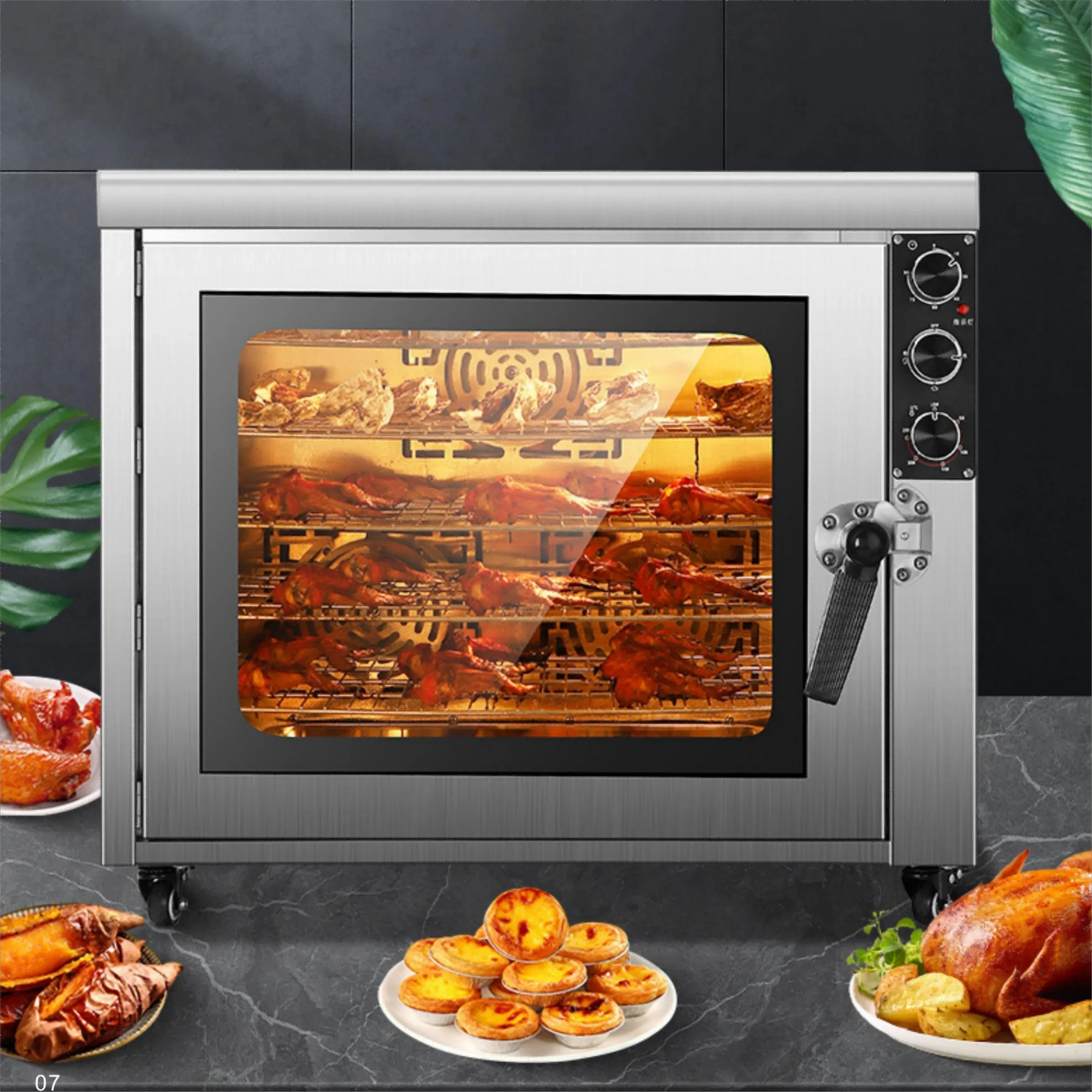 New 120L High Capacity Electric Convection Bakery Oven with 5 Trays for Restaurants Hotels Food Shops Features Reliable Engine