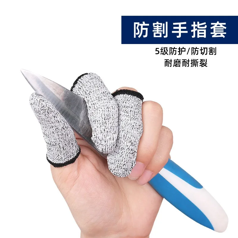 20Pcs Level 5 Cut Resistant Finger Sleeves – HPPE Anti-Cut Thumb Protectors for Kitchen, Gardening & Food Prep