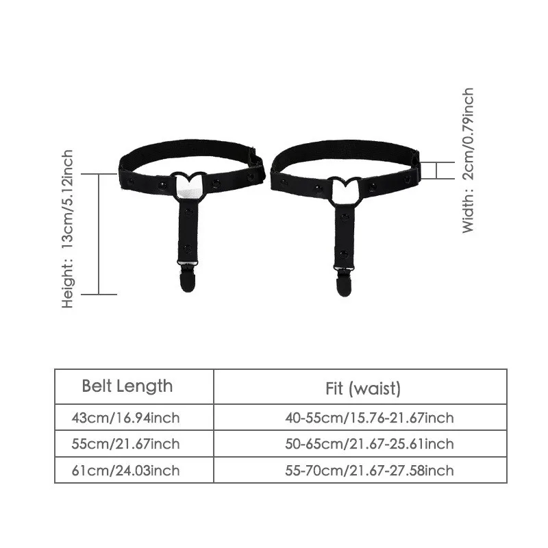 Крутое кольцо на бедро из искусственной кожи в стиле панк для девочек с сексуальной повязкой, темная готическая короткая юбка, аксессуар для сценического костюма, носки в форме сердца C