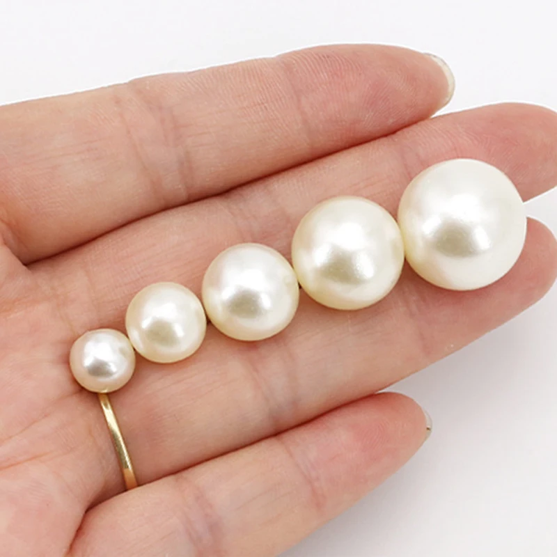 1-10pcs Mushroom Plastic Pearl Shirt Buttons Gold Silver Shank Button For Clothing Woman Kids Decor Mini Sewing DIY Hair Ribbon