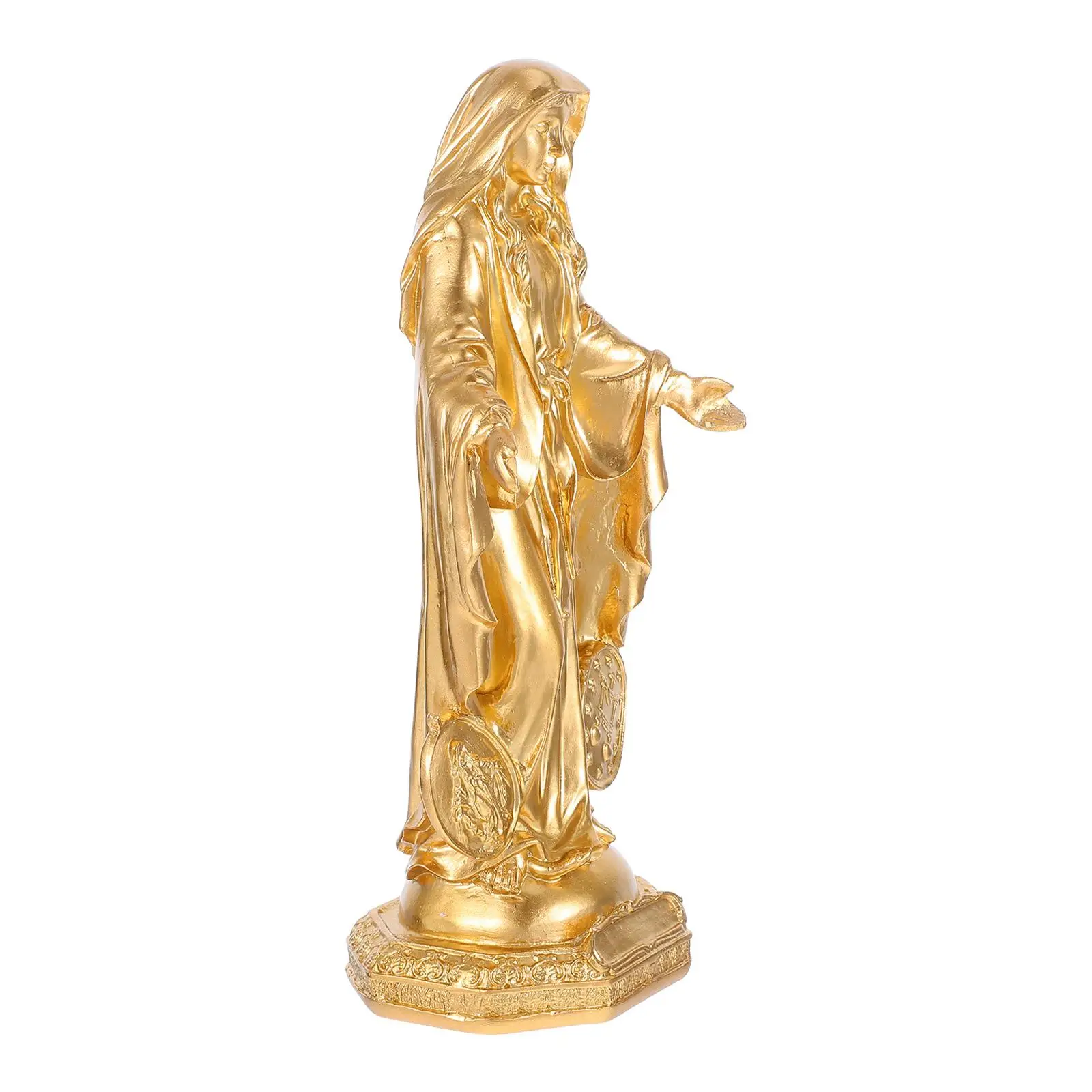 

Statue Home Decor Retro Virgin Mary Figurine Resin Craft Statue Catholicism Ornament Desktop Tiny Realistic Sculpture