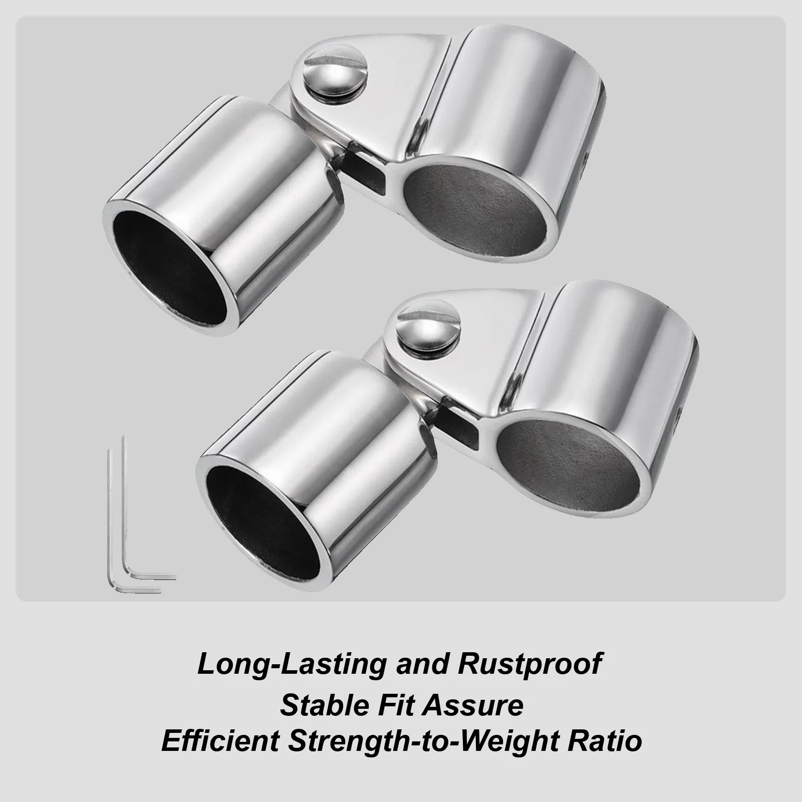 

Marine Canopy Parts Yacht Accessories 2 Pieces Stainless Steel Awning Fixings Set Anti-Rust For Support Pole Sunshade Canopy