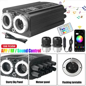 32W 閃爍雙埠光纖星空頂燈套裝,附流星效果 APP 車載星空光纖頂燈照明 8 最佳銷售 星光頂篷套件 - №1