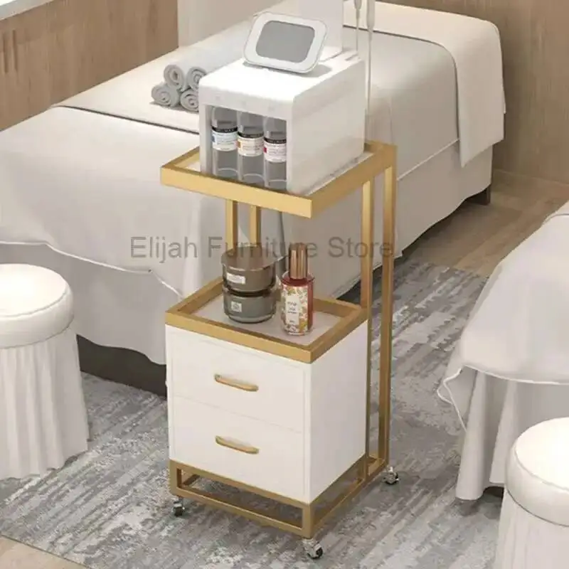 

auxiliary Iron Trolley Beauty equipment special trolley mobile storage rack medical trolley Portable salon furniture