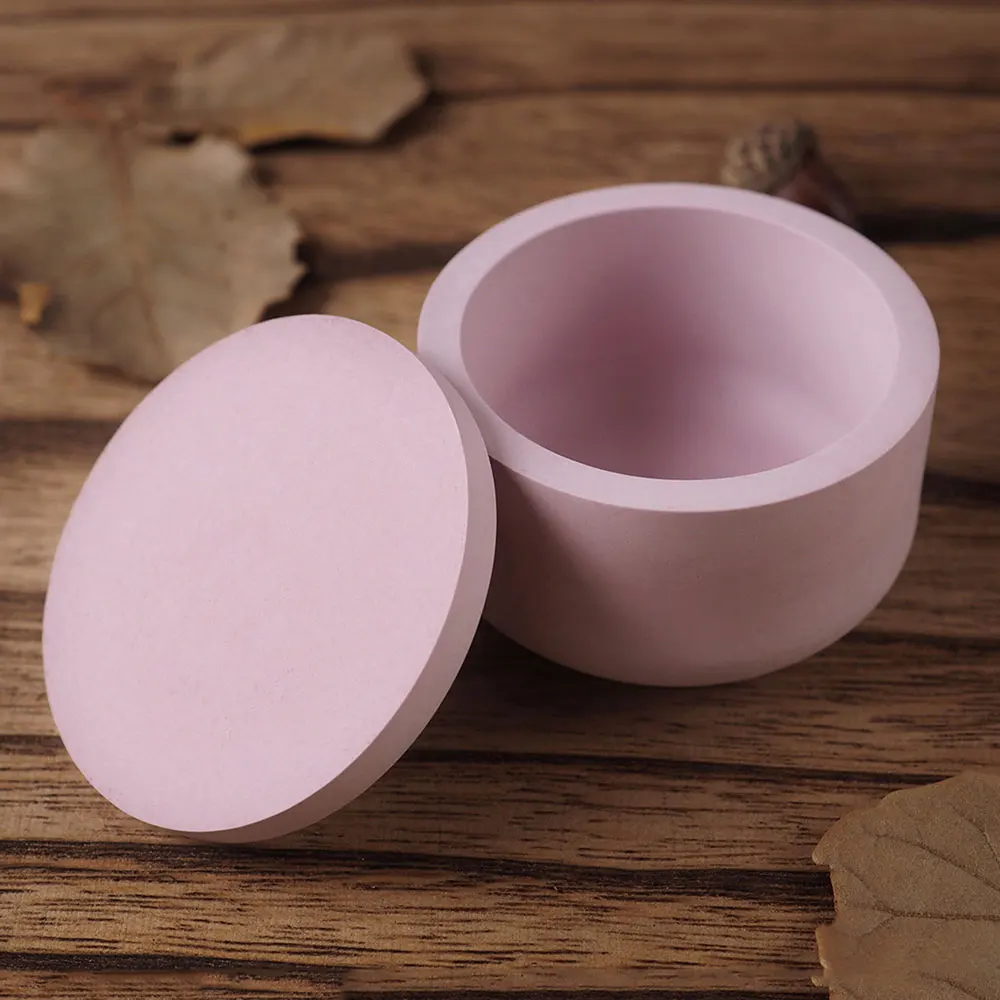 Round Storage Box Silicone Mold DIY Concrete Candle Cup Candle Holder Square Storage Jar Plaster Resin Casting Mold view 5