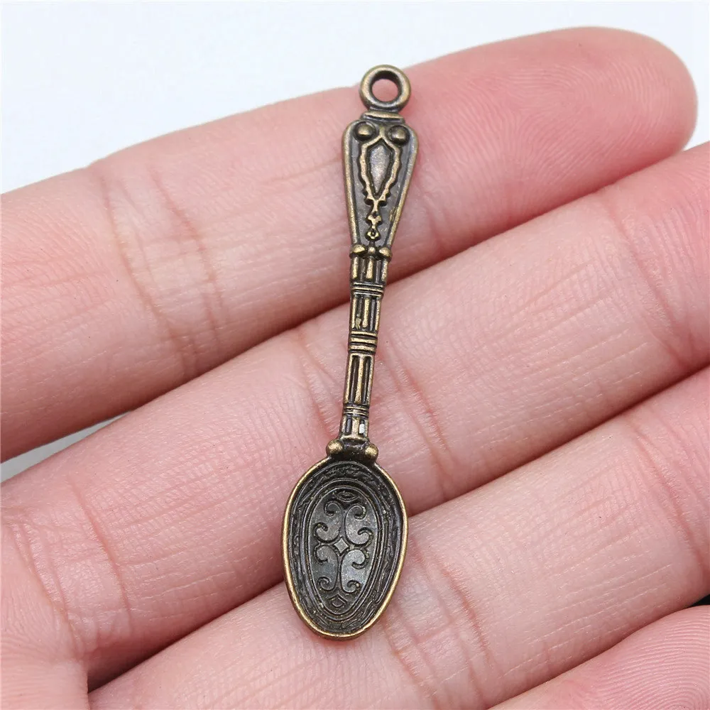 Jewellery Vintage Carved Spoon Charms Gift Materials 5pcs