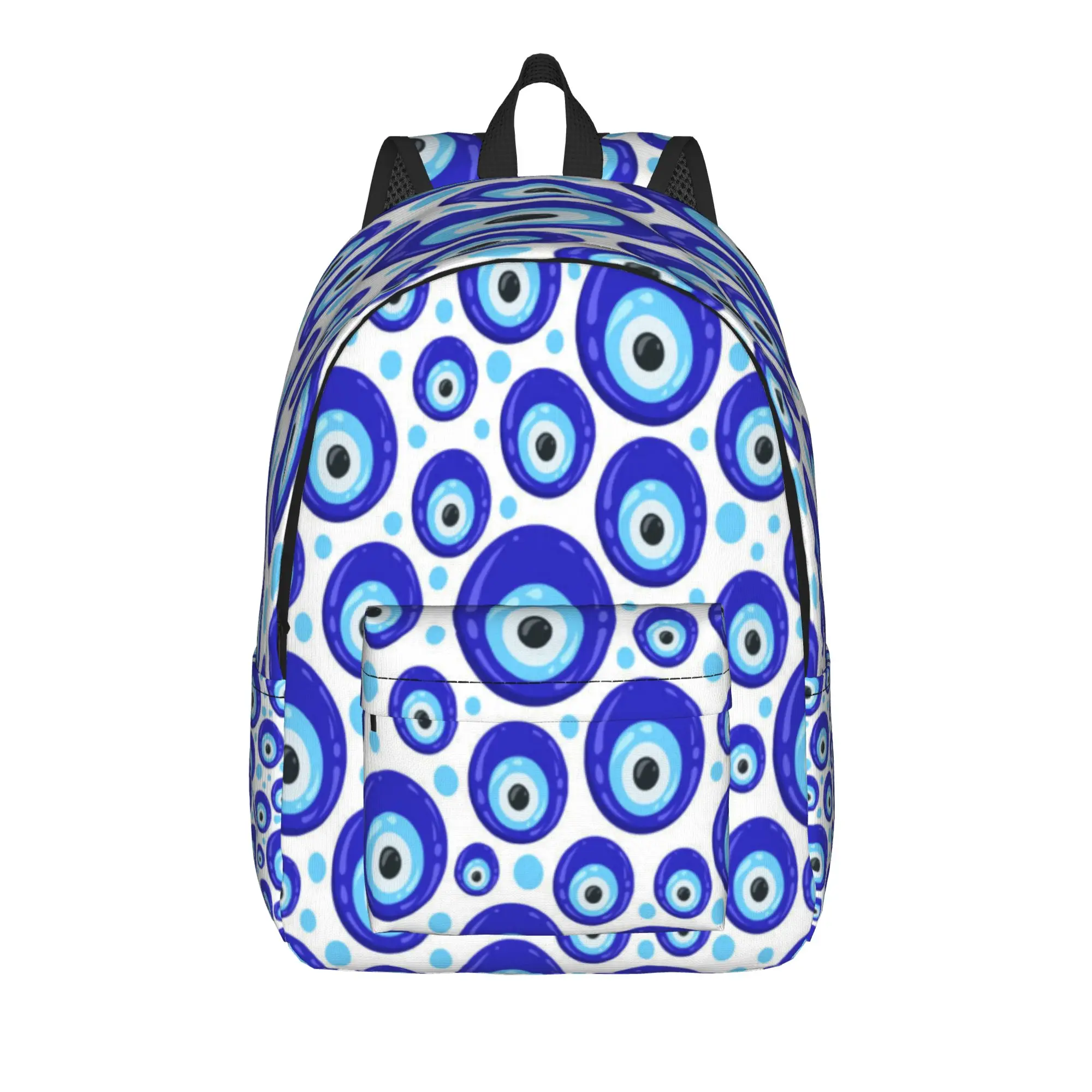 Evil Eye Ethnic Pattern Mystic Greek Turkish Backpack Unisex Polyester Workout Backpacks Durable  High School Bags Rucksack