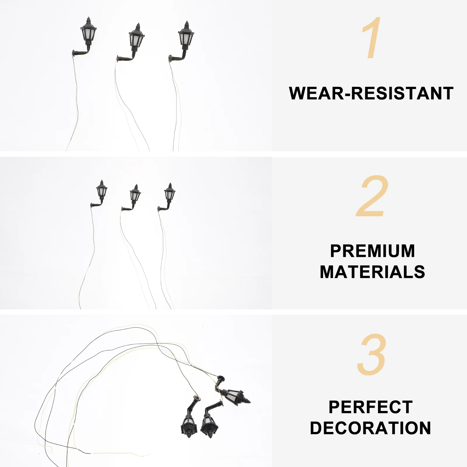 5 Pcs DIY Decorative Wall Lamp Trustworthy Model Light Microlandscape Decoration Simulation Mini Metal Plastic Coffee Table