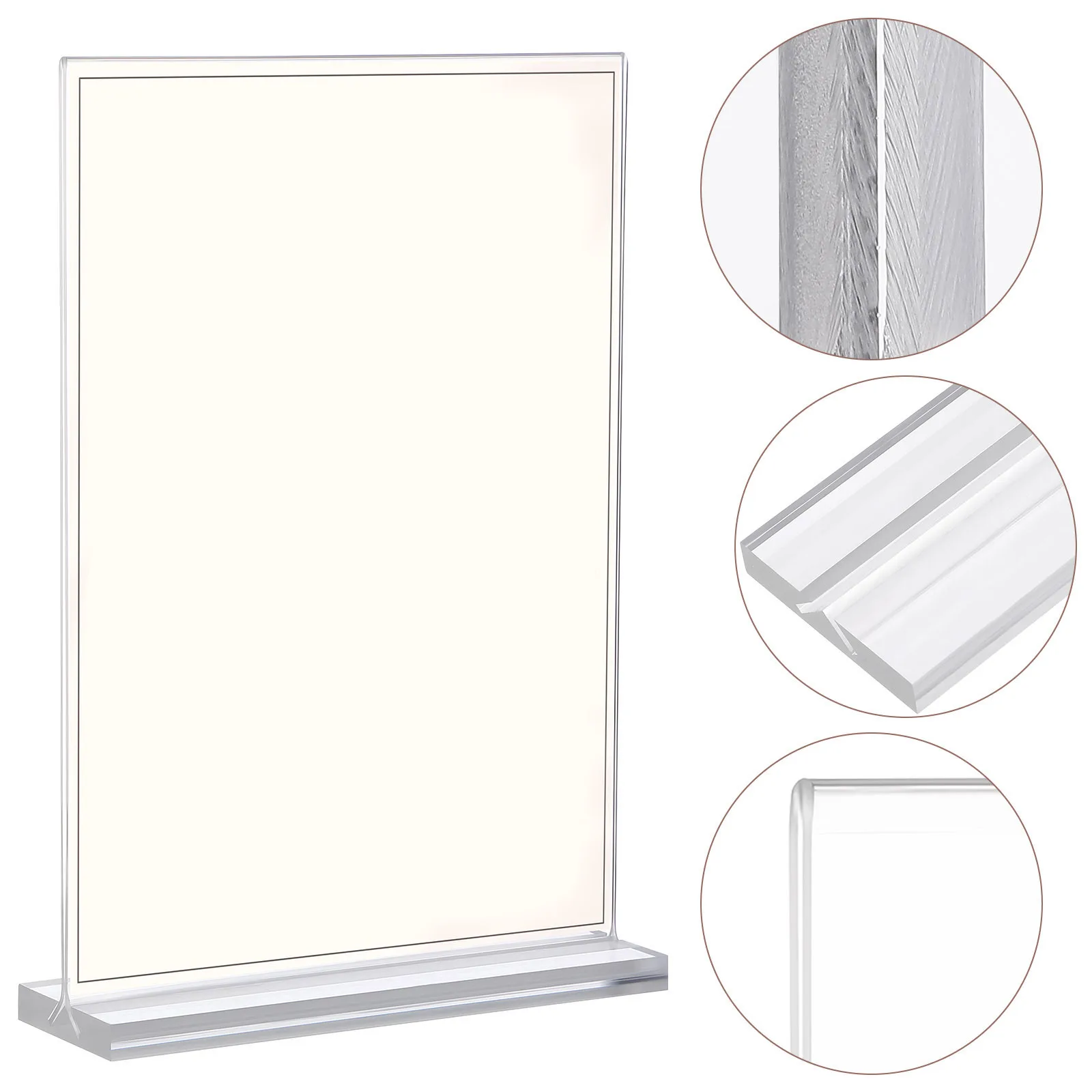 6Pcs Acrylic Display Stand Clear Sign Holder for Desk Menu Document Brochure Stand Tabletop A5 Transparent Paper Holder