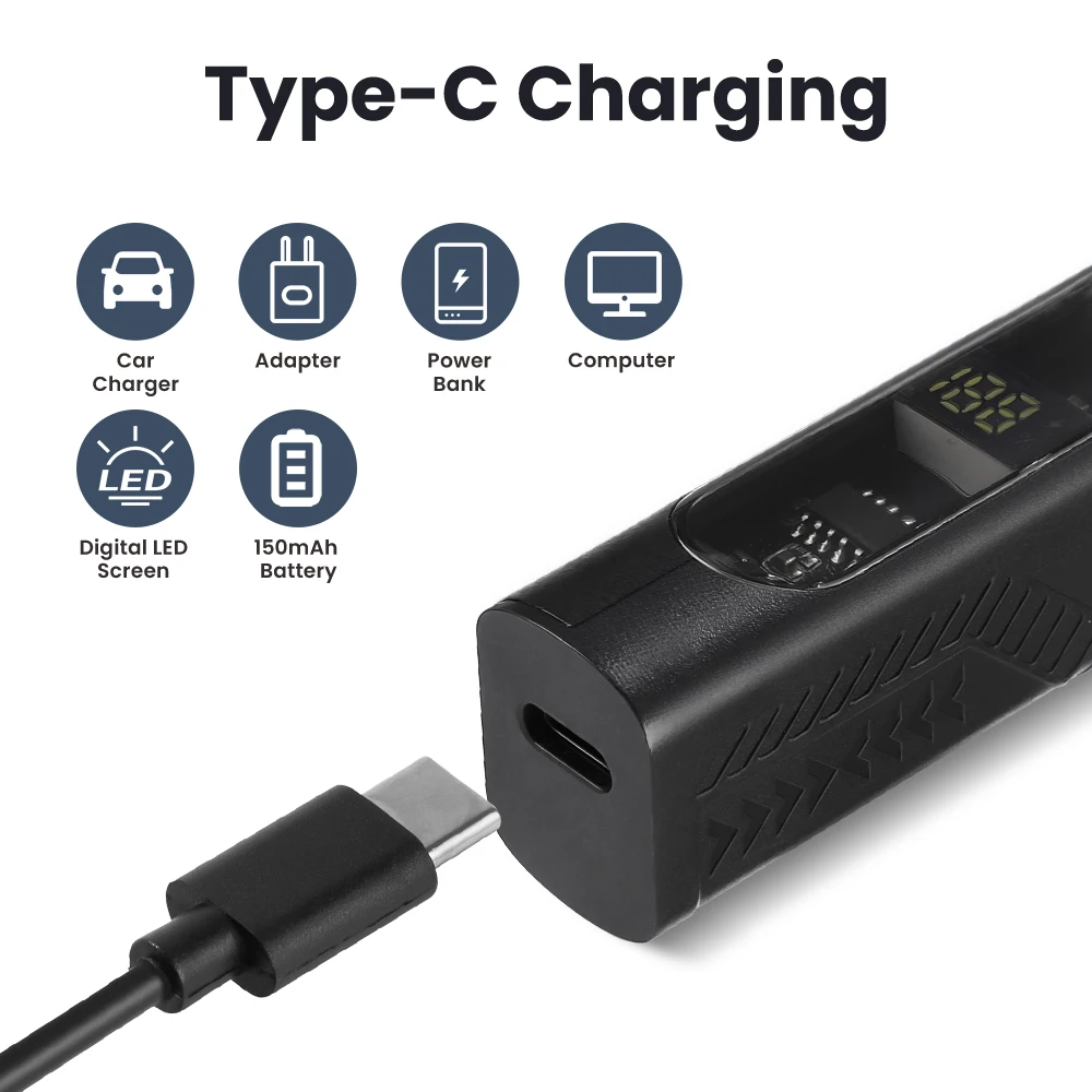 ماكينة قص شعر الأنف الكهربائية القابلة لإعادة الشحن، ماكينة تشذيب الأنف الأوتوماتيكية، شاشة رقمية 360 درجة °   آلة دوارة لإزالة شعر الأنف والأذن