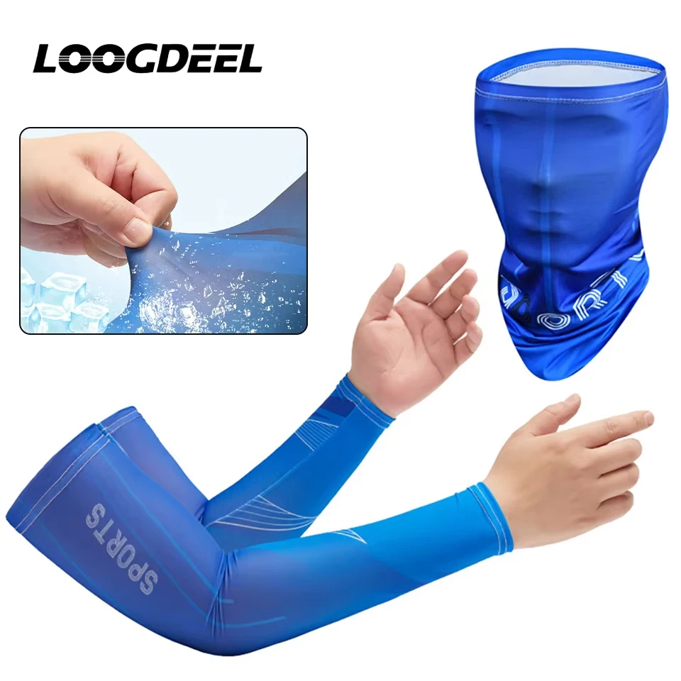 

LOOGDEEL Летние рукава из ледяного шелка для защиты от солнца, для вождения, альпинизма, велоспорта, рыбалки