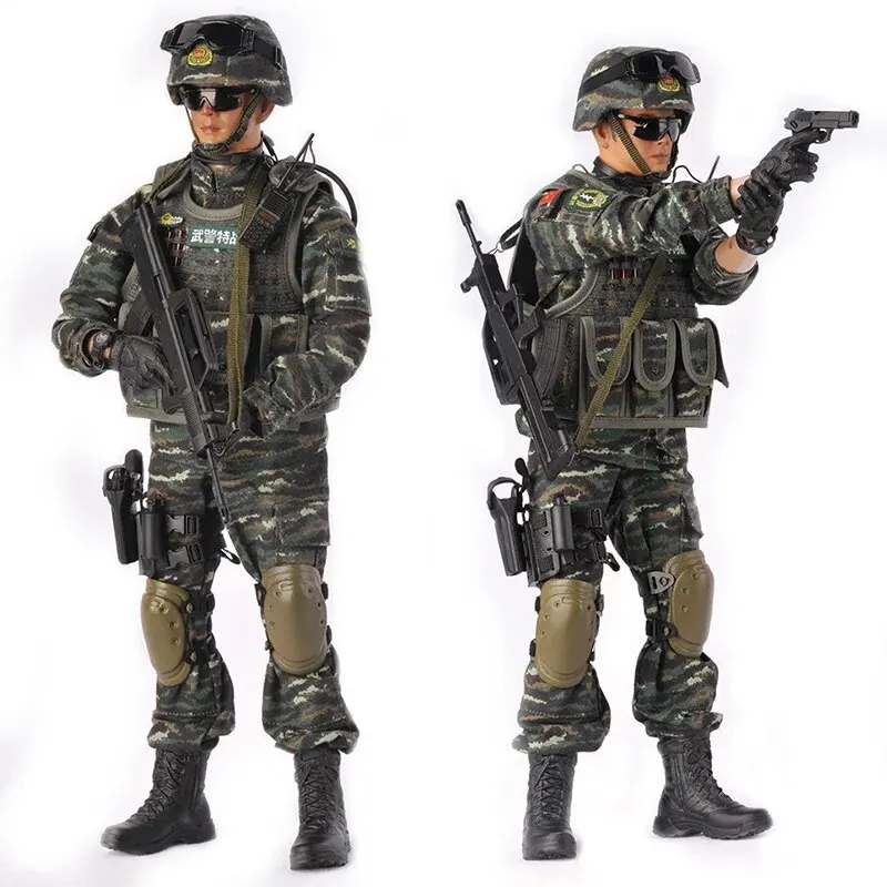 Kadhobby 1/6 Swat Set Leger Chinese Wu Politie Multi-Joint Beweegbare Pvc Militair Model 12Inch Mannelijke Soldaat Actiefiguur Bodypoppen