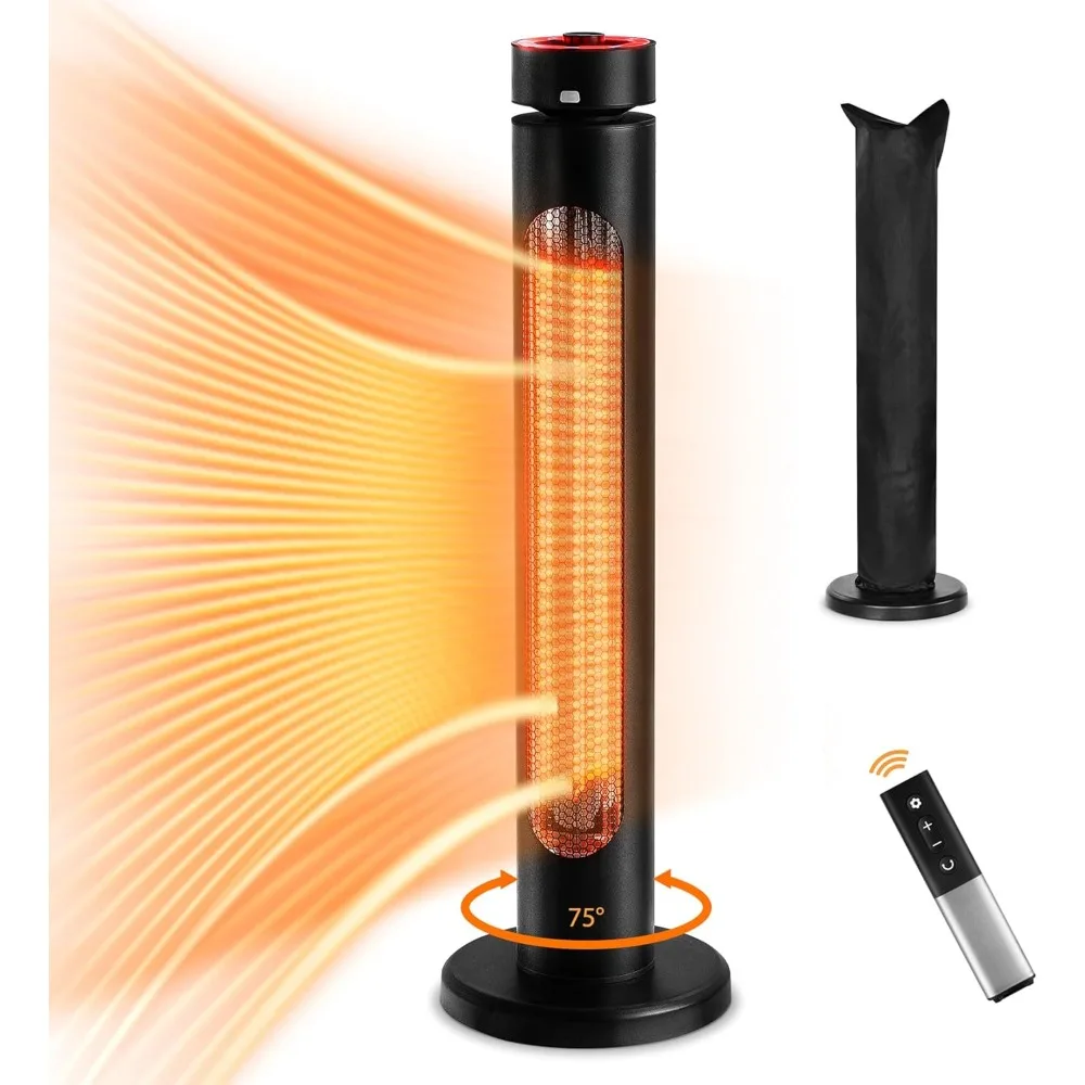 Outdoor Patio Heater,Infrared Heater with 8 Heating Levels,75°Oscillation,33