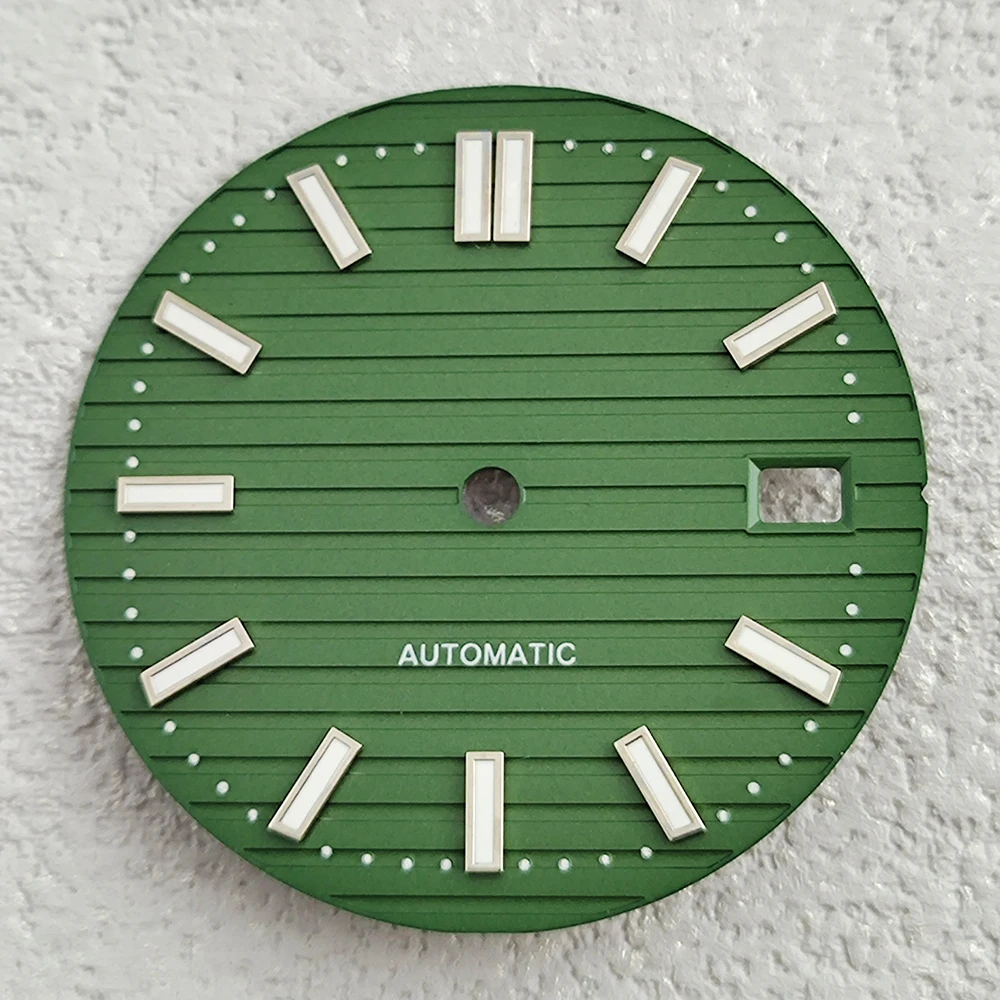 Quadrante NH35 29,8 mm quadrante Nautilus quadrante verde quadrante luminoso adatto per movimento NH35 accessori per orologi strumenti di riparazione dell'orologio