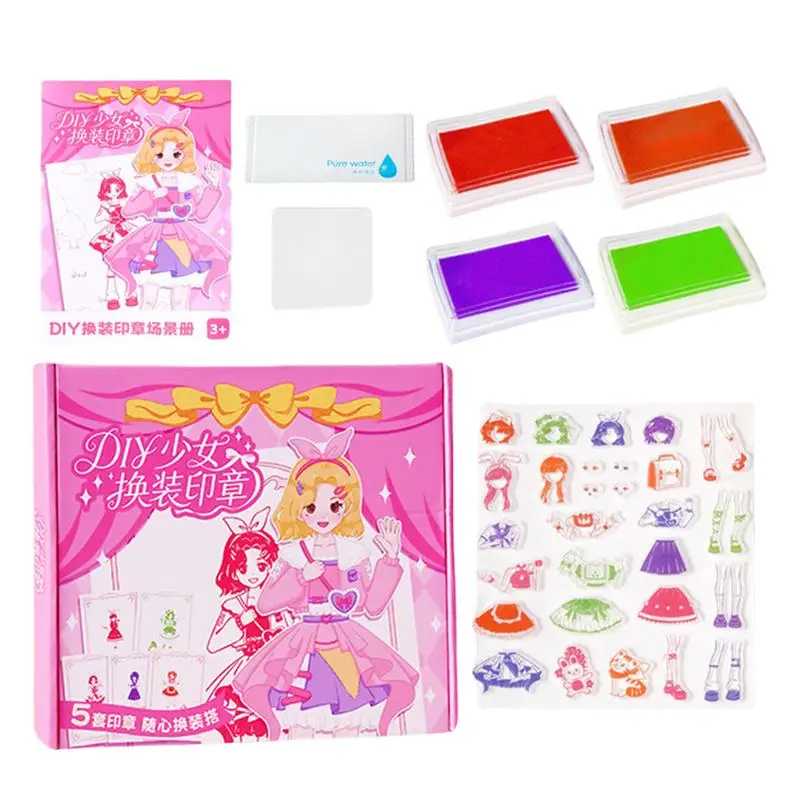

Girls Stamp Dress Up Book Collecting Book Dress Up Stamp Toy Girls Costumes Game Travel Play EducationalToy For Easter Birthday
