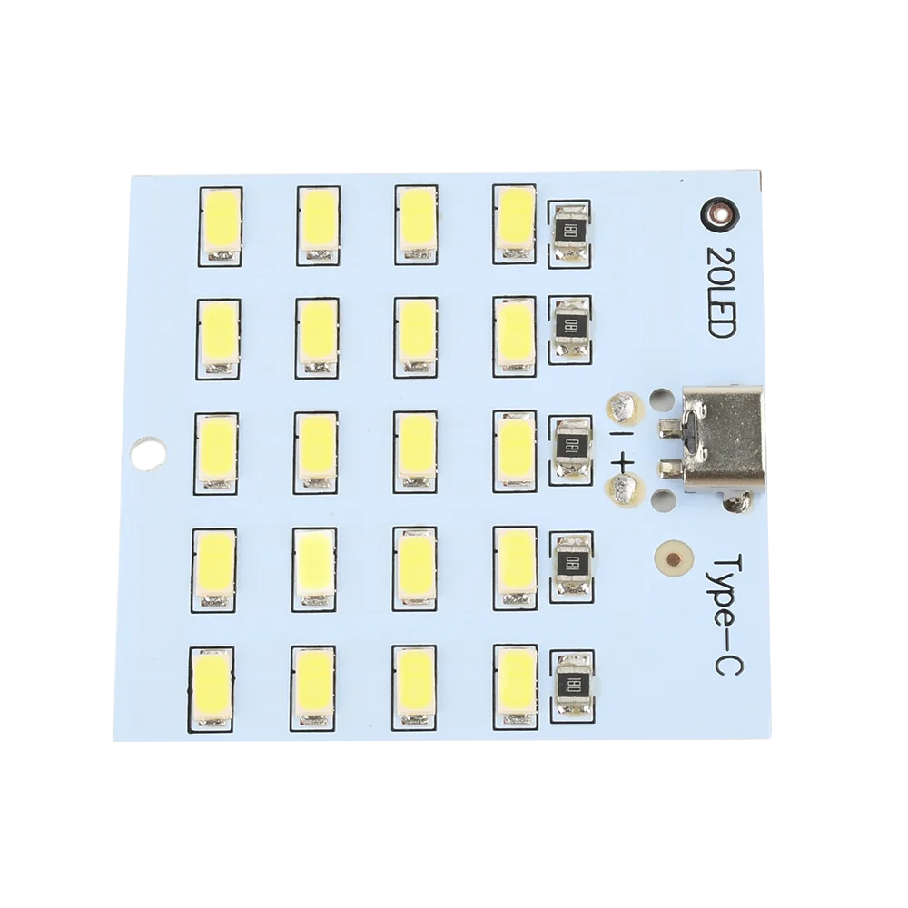 5730 Smd 430mA ~ 470mA Mirco USB Type C 5730 8/12/16/20 แผงไฟ LED USB โทรศัพท์มือถือไฟฉุกเฉิน Night Light สีขาว