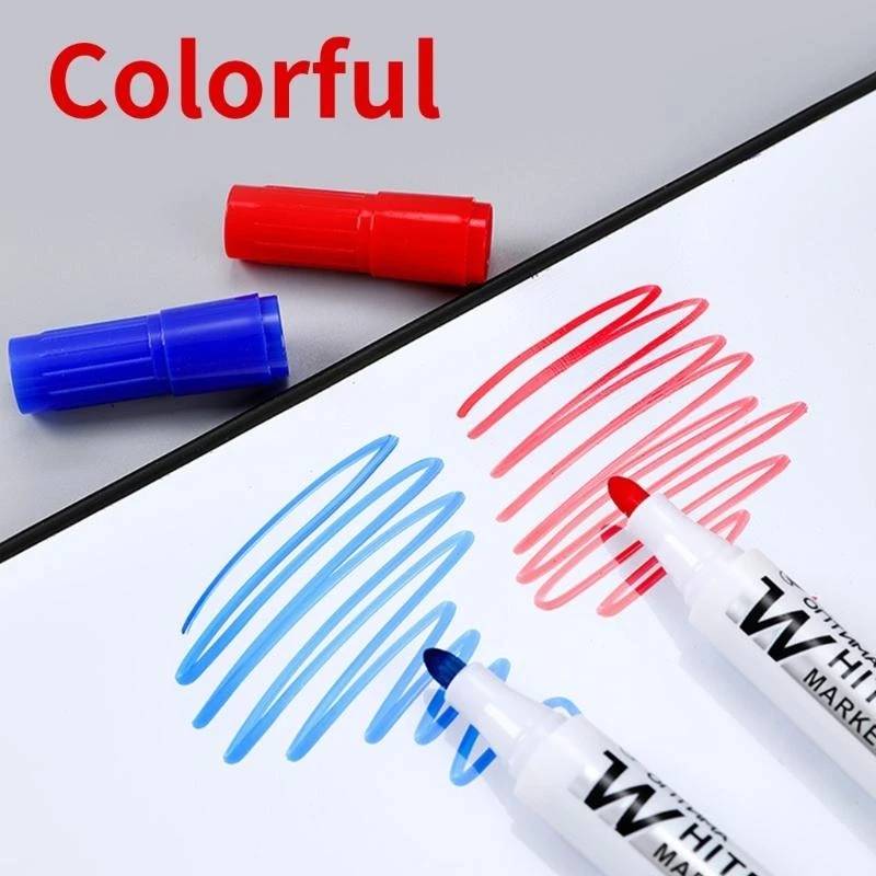 090F 10Pcs Erasable Whiteboard Marker Water Based Inks Quick Drying Whiteboard Marker
