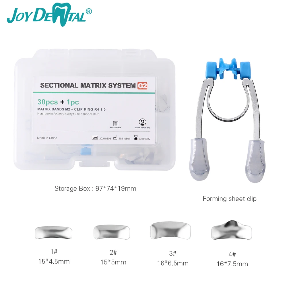 

JOY DENTAL Dental Sectional Contoured Metal Matrices Matrix Refill With Spring Clipse