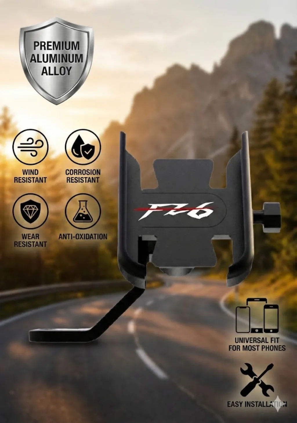 Motorcycle Phone Holder Accessories For Yamaha FAZER600 FZ6 FZ6S FZ6N 1998 -2003 2017 2018 2019 2020 2021 High Quality Aluminum