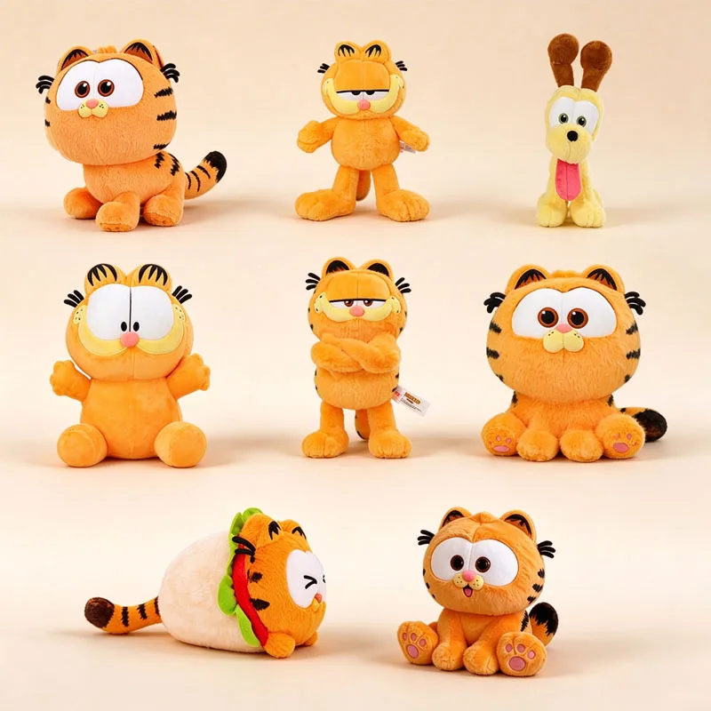 Original Garfield Cat Anime Plush Toys Cute Garfield Family Odie Stuffed Anime Plushies Kawaii Cartoon Peluche Dolls Gifts