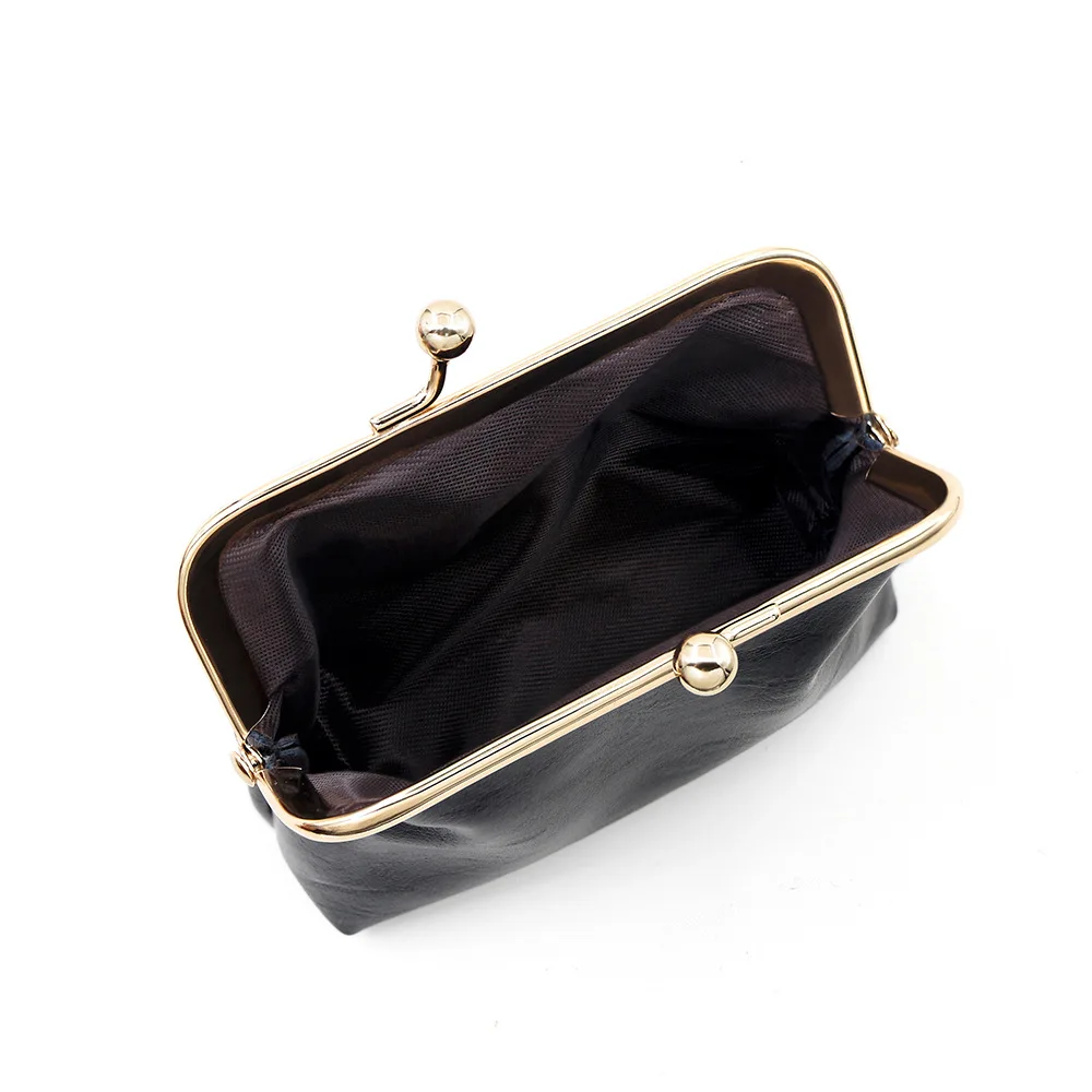 حقيبة صغيرة صغيرة الشمع الجلود بولي Leather الجلود محفظة نسائية للعملات المعدنية ماكياج الحقيبة الرجعية المحفظة للاستخدام اليومي السفر المرأة الملحقات