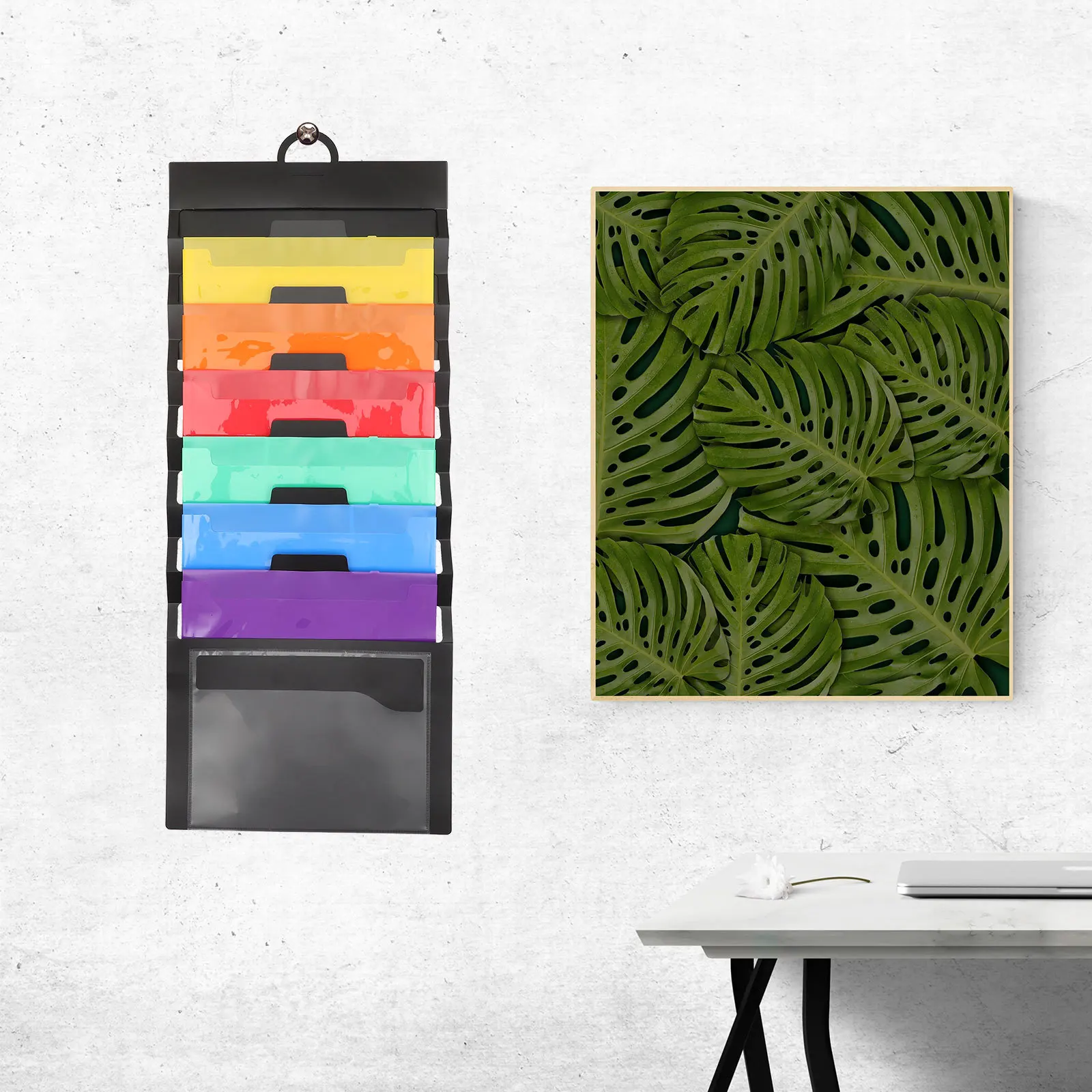 Hanging File Folder Expanding Document Organizer Stylish Portable Waterproof Paper File Storage Bag for Office Home