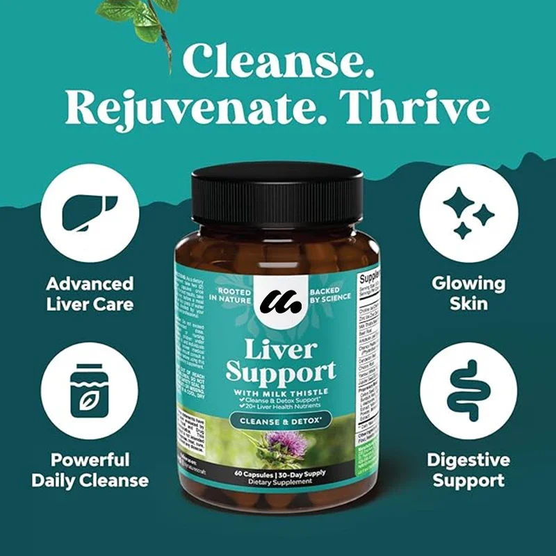 

Liver cleansing, detoxification, and repair formula - herbal liver support supplement - promotes liver health