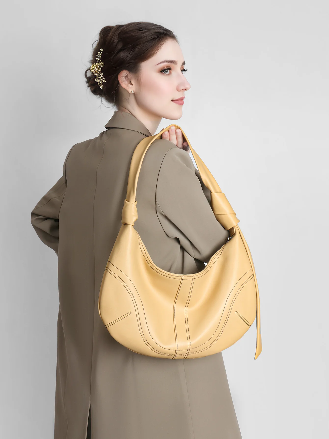 

Сумка через плечо для женщин, новый стиль, сумка подмышку, корейская нишевая сумка, вместительная сумка через плечо, женская сумка из натуральной кожи для повседневного использования