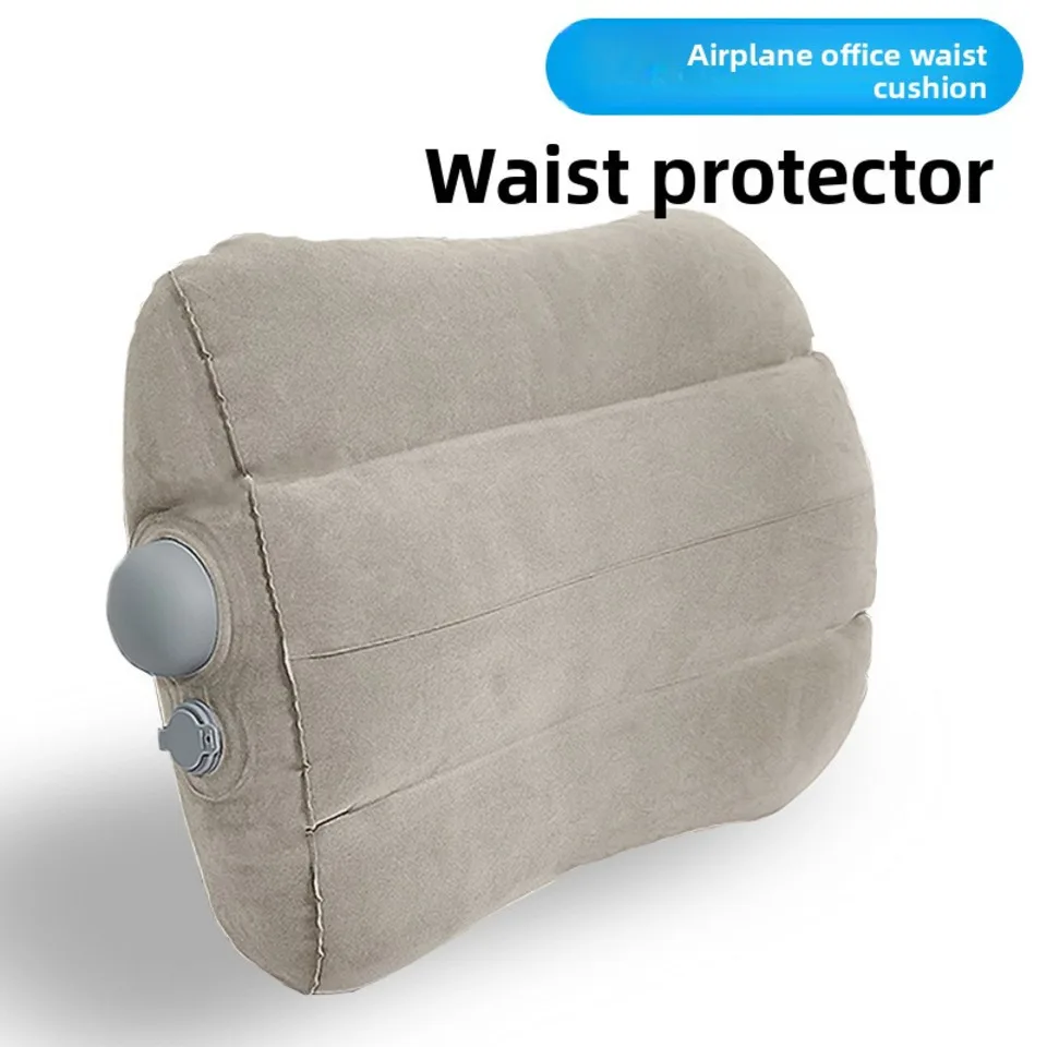 Press Inflatable Waist Pillow Fast Inflating Deflation Travel Pillow for Sleeping for Car Camping Office Airplane Relaxing