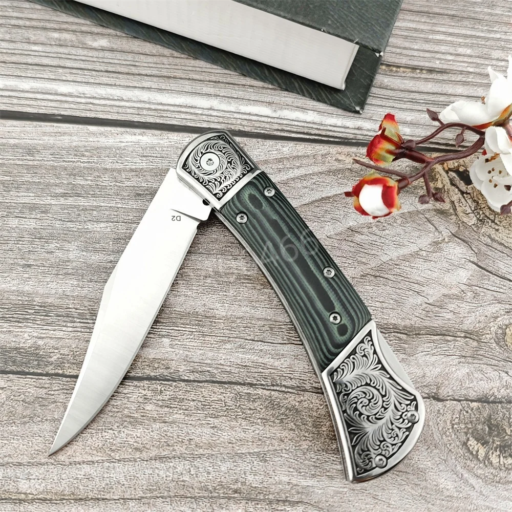 High Hardness Folding Pocket Knife Outdoor Knife D2 Blade Mikata Handle EDC Survival Hunting Camping Hiking Tool Gift