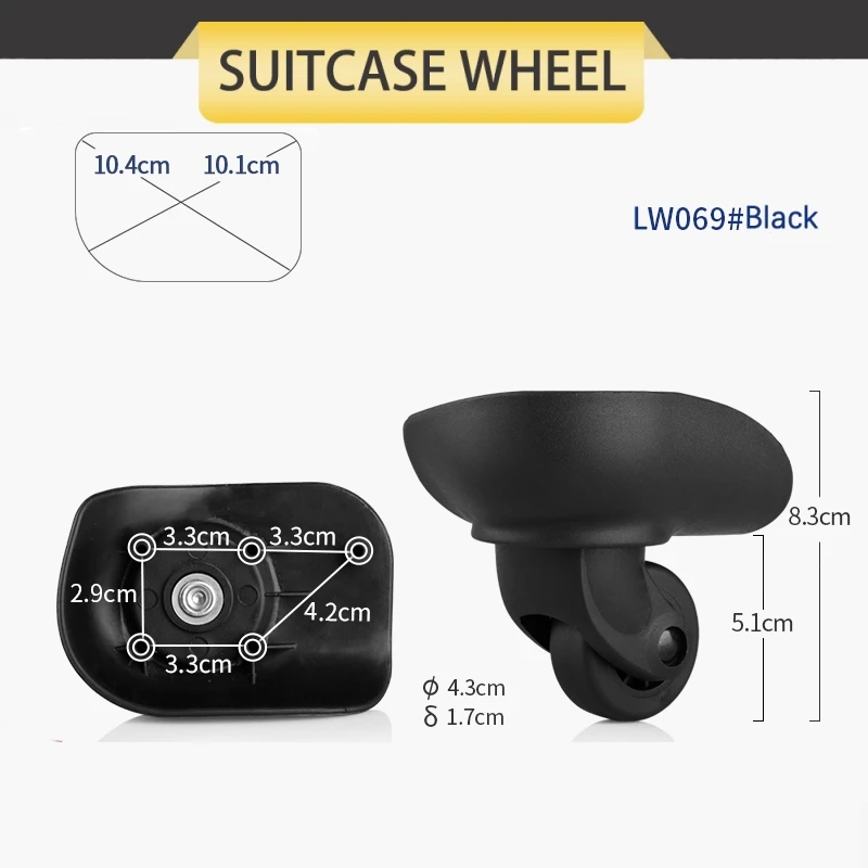 Mala Roda Acessórios, Anti-Slip Trolley Case, Substituição Universal Roda, Travel Code Box, Silencioso, Resistente ao Desgaste