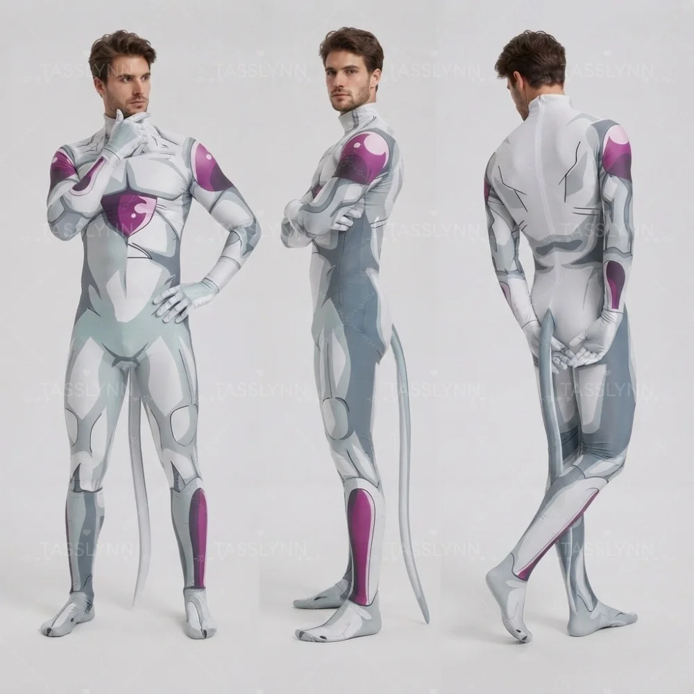 Anime Cosplay Bodysuit, Frieza / Vegeta Full Body Stretch Costume, Halloween Carnival Fancy Dress for Adult Men view 6