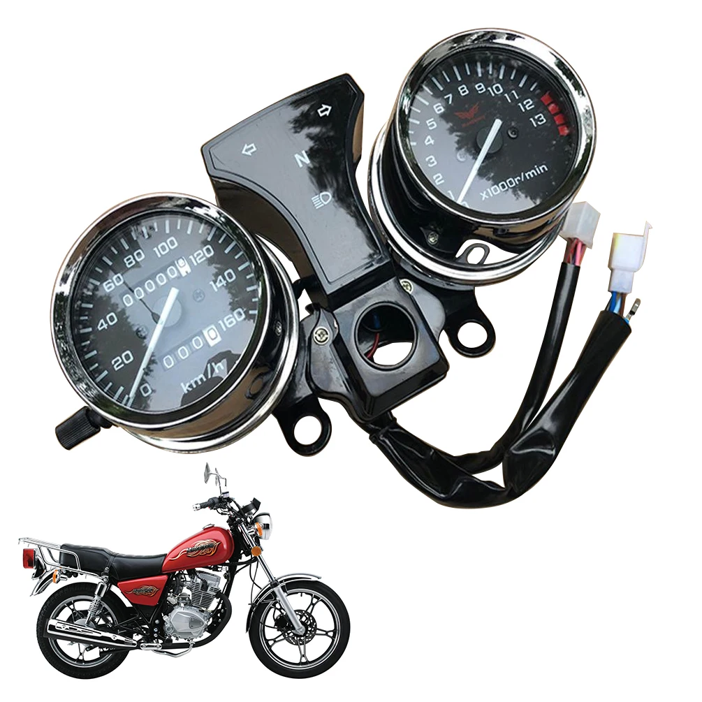 

Motorcycle Odometer,1pc Universal Motorcycle Odometer Speedometer Gauge Signal Dual Digital Display KM/H，For HONDA JIALING CM125