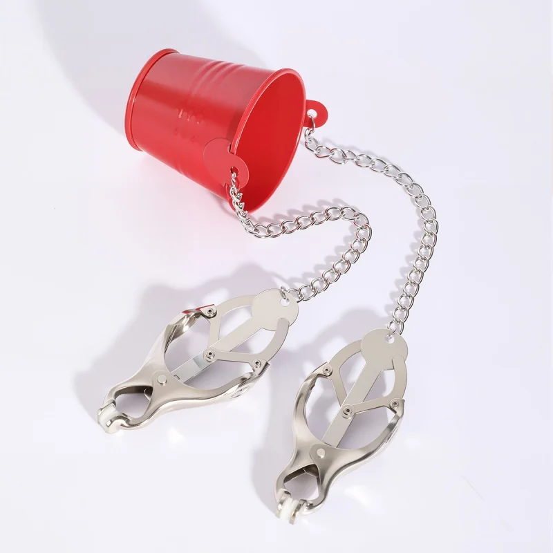 دلو صغير سلسلة معدنية الحلمة المشبك مع قابل للتعديل مدلك الشفرين كليب للنساء تحفيز Bdsm عبودية الثدي الجنس لعب