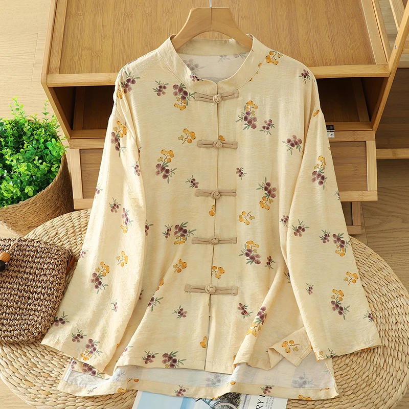 Casual Neue Chinesische Sle Baumwolle Leinen irt Mantel Offene Strickjacke Dünne Nationalen Sle Top frauen Lose Fit Atmungs Lange Sve