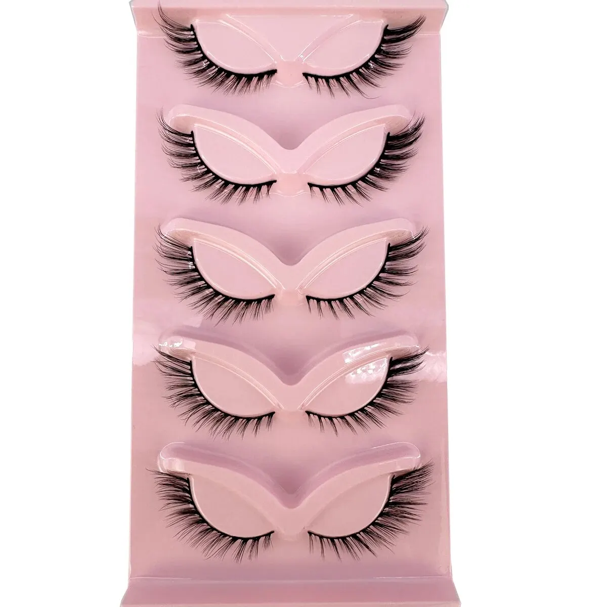 NEW 5pairs Cat Eye Lashes Faux Mink Eyelashes Natural Long Full Strip Lashes Winged End Eye Elongated Fake Lashes Soft Eyelashes