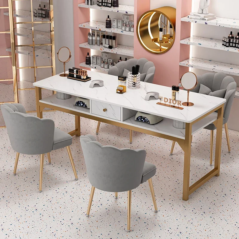 

Art Organizer Nail Table Fashion Modern Luxury Professionals Workstation Manicure Table Designer Reception Nagel Tisch Furniture