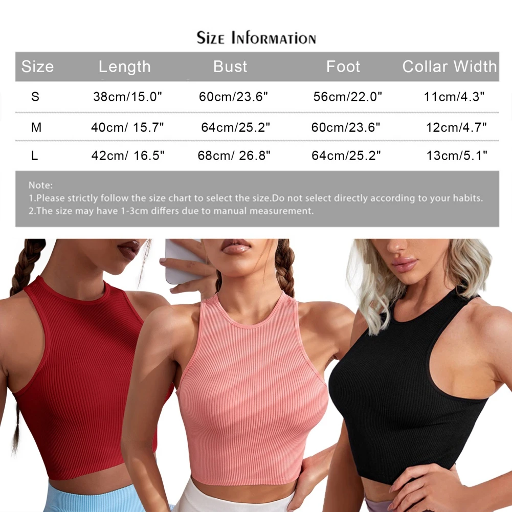 Woman Yoga Vest Fitness Gym Soft Sports Crop Tops Seamless Quick Dry Streetwear Workout Breathable Crop Tank Tops Without Pads